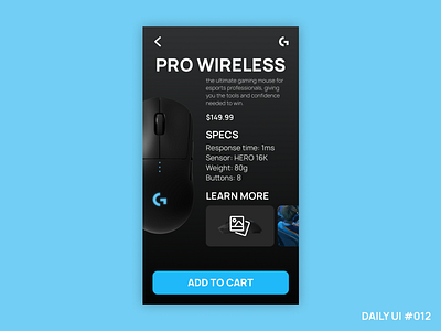 E-Commerce Shop Item Concept app dailyui design ecommerce gaming logitech ui