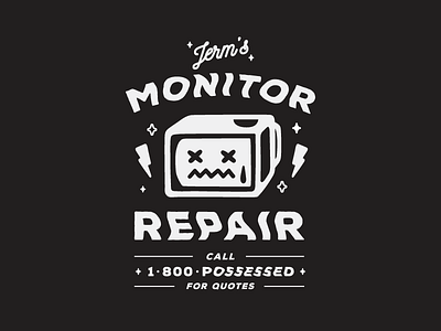Do you need your monitor repaired? 👀 2d art apparel design badge design branding character design graphic design illustration illustrator layout lowbrow art occult skull art vector vector art