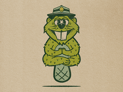 Buddha Beaver beaver buddha cartoon character comic mascot meditation msg317 vintage yoga