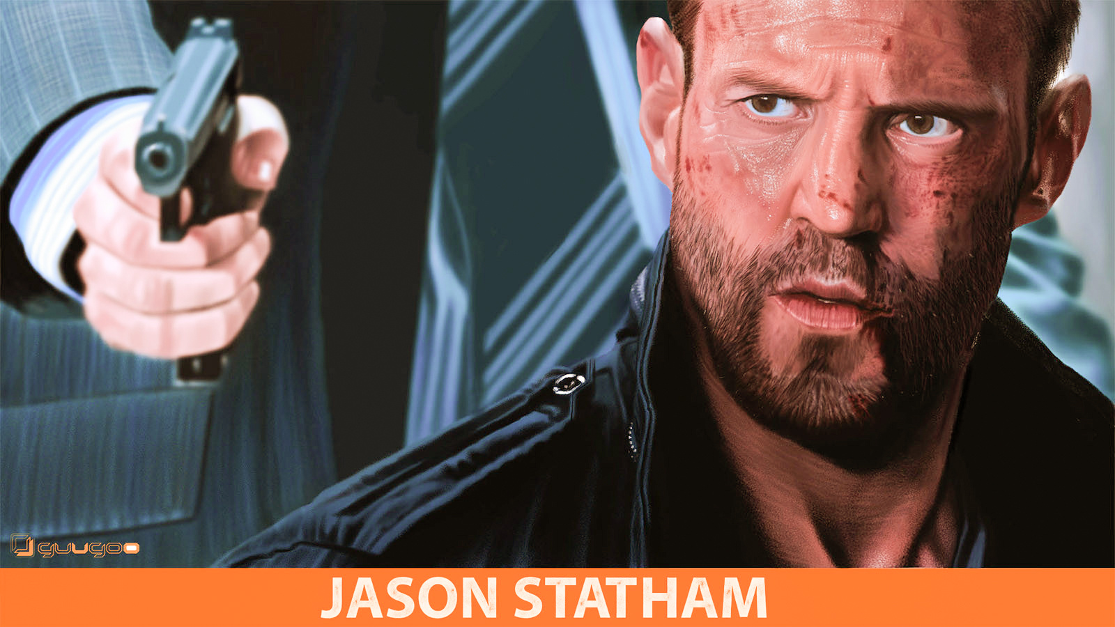 Jason Statham digital painting 2d art artist commission open design digital painting illustration logo looking for work photoshop ui
