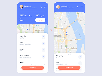 Scooper app design app app design design interface map minimal scooper ui ux