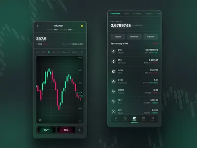 Trading Platform Mobile App app charts concept crypto design finance fintech graphic interface investing minimalistic mobile app mobile ui trading trading platform ui uiux