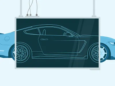 What Can Healthcare Learn from Ford blue car ford healthcare illustration mustang outline wheel wires xray