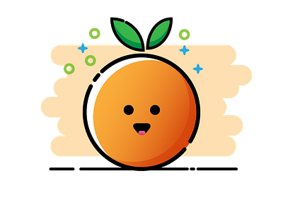 Cute Orange cute flat design fruit icons icon natural orange vector