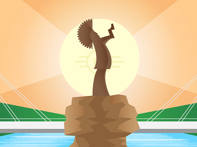 Keeper ict illustration keeper of the plains vector wichita