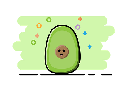 Cute Avocado cute flat design fruit fruit icons icon mbestyle natural vector