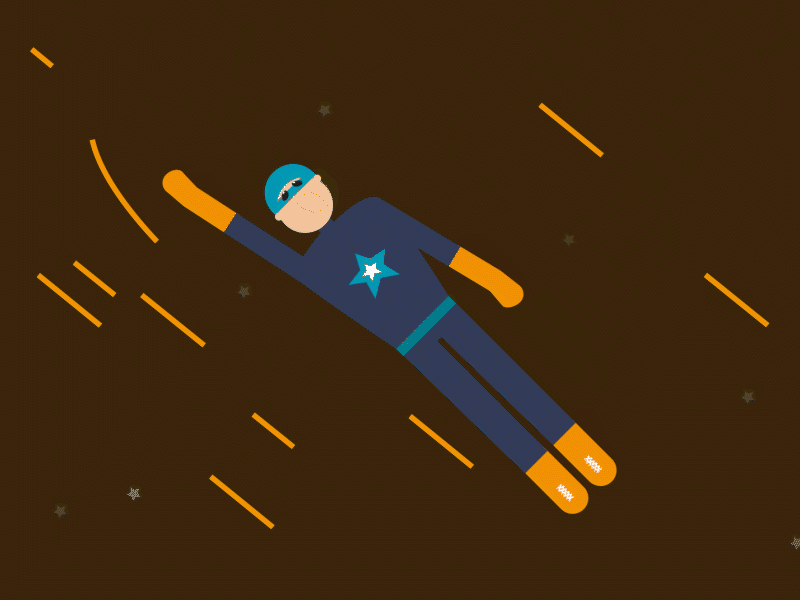 Super Hero Flying 2d animation adobe aftereffects illustration motion graphics super hero flying