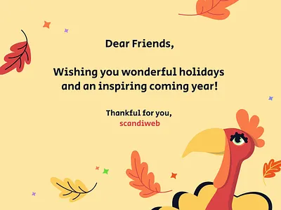 Thanksgiving Day Card autumn branding card design ecommerce email fall festive graphic greeting holiday illustration leaves orange red thanksgiving turkey ui web website