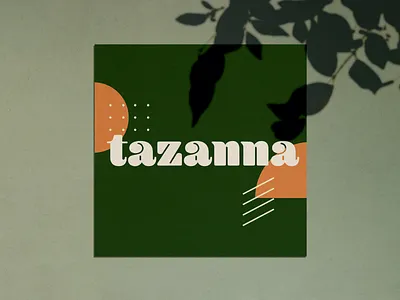 Tazanna abstract beige branding design drawing grid illustration logo modern pink simple typography vector