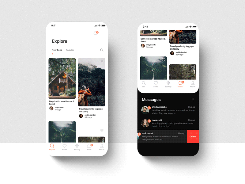 Message Interaction app belost chat clean icon ios message minimal mobile social travel ui
