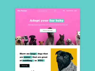 Pet Parent Landing Page design ui ux