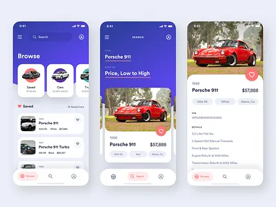 Auto Marketplace app automotive car concept design interface ios minimal mobile shop vehicle