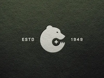 Bear Mark animal bear camping claw established green logo logo design logomark nature star