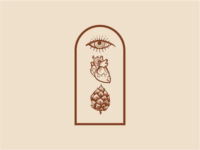 Eye Heart Hops art branding hand drawn illustration logo typography vintage