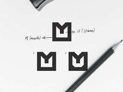 U+M Urban Muscle Negative Space Logo black design fitness gym gymlogo logo logo design logomark logos minimal logo negative negative space logo negativespace sketch