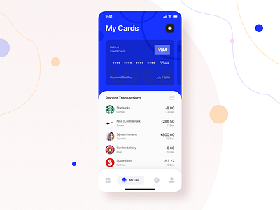 Wallet App - My Cards app aviation blue design financial illustration list money navigation ui ux