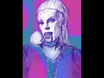 Yo-Landi Visser die antwoord drawing illustration yolandi visser