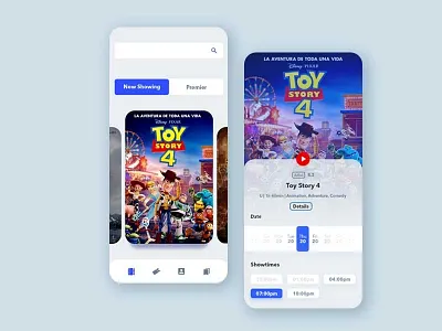 Cinema Ticket V2 cinema hall app clean design latest app latest trend minimal mobile app mobile design mobile ui movie ticket app