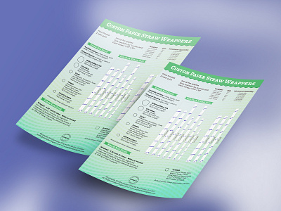 Straw One Pager deisgn flyer graphic mockup onepager paper straw product guide strawonepager