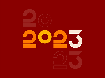 2023 2023 branding chinese new year circle geometric icon illustration line line art logo mark negative space new year number numerical orange type vector yellow