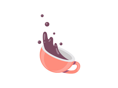 Coffee in my favorite cup coffee flat orange vector