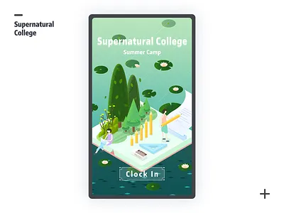 Supernatural College app book clock in eraser green guide page lotus pencil pond ruler study summer summer camp supernatural college tree