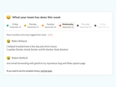 Work logs avatar calendar icon list saas smiley