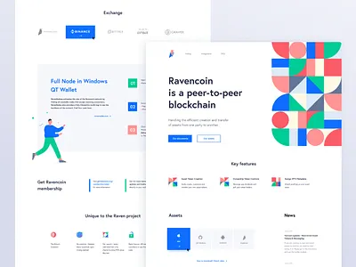 Ravencoin bitcoin blockchain coin crypto cryptocurrency design ethereum ethworks illustration pattern raven typography ui ux webdesign website
