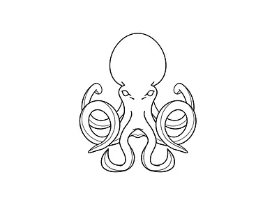 Octopus Outline applepencil illustration ipad linework ocean octopus procreate tentacles