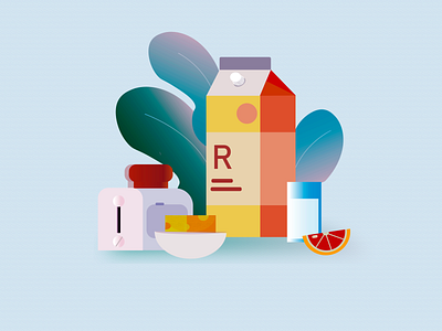 Breakfast design flat illustration ui vector