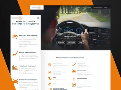 Rental car | Electromobility benefits buy car car rental contrast design electromobility icons landing mobile page responsive rwd ui web website