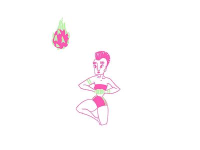 Badass dragon digital dragon dragonfruit fruit illustration