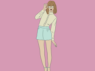 Girl with a swag art clean design girl illustration minimal procreate procreateapp