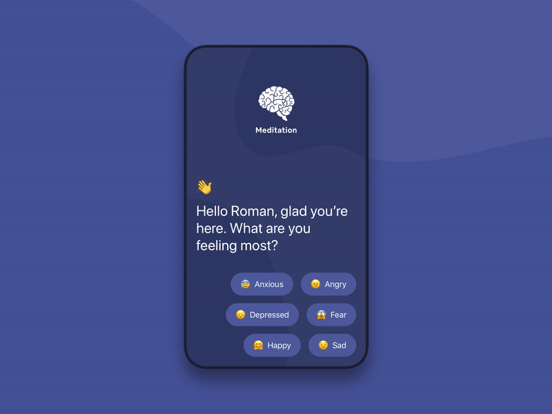 Meditation App Concept animation application brain dark meditation