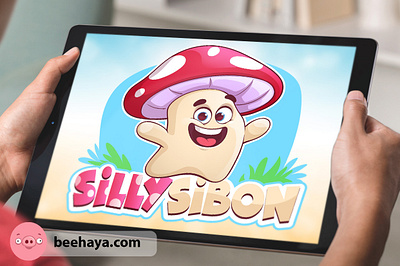 Happy Cartoon Mushroom beehaya branding cartoon design freestyle graphic design illustration logo vector