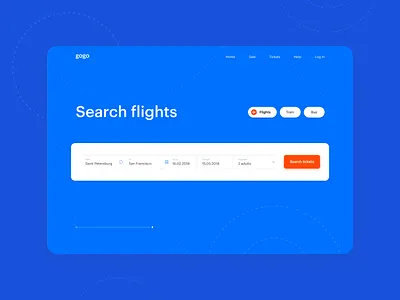 Flight Booking booking electric blue flight flights homepage minimal search ticket simple travel ui ux webdesign