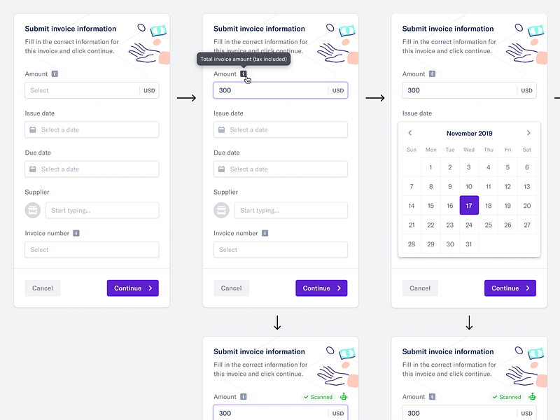 Submit invoice information dashboard dashboard ui design icon design icons interface spendesk ui user experience user interface ux ux design