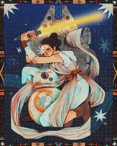 Star Wars camelia pham character digital folioart illustration pattern sci fi texture