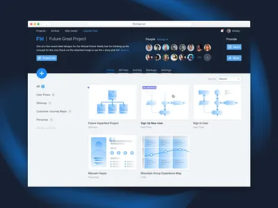 FlowMapp Project Desktop cjm colaboration design figma interface persona product design sitemap ui user flow ux