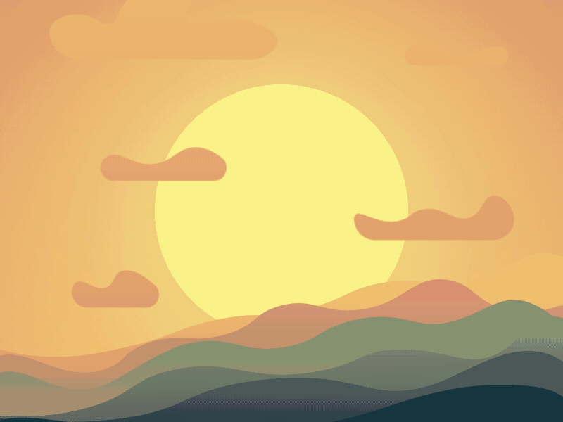 Equinox animation day equinox landscape moon nature night sun