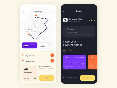 Mobile app - TaxiApp app clean colors design illustration minimal mobile product ui ux web