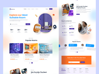 Real Estate Website Design colorful digital product design estate home landing page mobile app product purple real real estate landing page real estate website realestate rent room sell sell home ui design ux design web app website