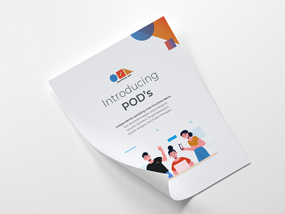 Cover Page - POD's a4 abstract blue branding design illustration light logo minimal mockup opensense labs opensenselabs orange osl pod pods team ui yellow