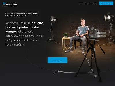 CinemaDeck product site - Hero image cameraman cinemadeck dark ui graphic design hero image infographics interview model moviemaker photographer product page scene web design webdesign website