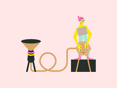 Musician #2 alien character character design design drawing electronic flat geometric illustration illustrator instrument mascot minimal music music player shape vector
