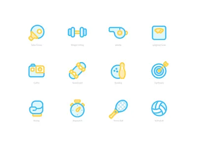 Sports Icon Set flat design stroke icons ui
