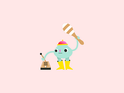 Musician #3 alien animal character character design drawing electronic flat geometric illustration illustrator instrument mascot minimal music music player musician shape vector