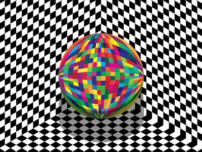 Headpspace 03 colour doodle graphic design illustrator line art op art optical illusion pattern poster psychedelic shape trippy vector visual