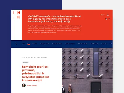 INK agency branding agency branding communications dynamic grid grid system red blue ui ux