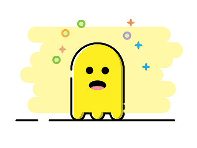 Mbe Style Ghost cute flat design ghost icon vector